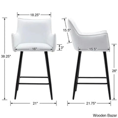 Honoratax Swivel Upholstered Counter And Bar Stool With Metal Frame (Set Of 2)
