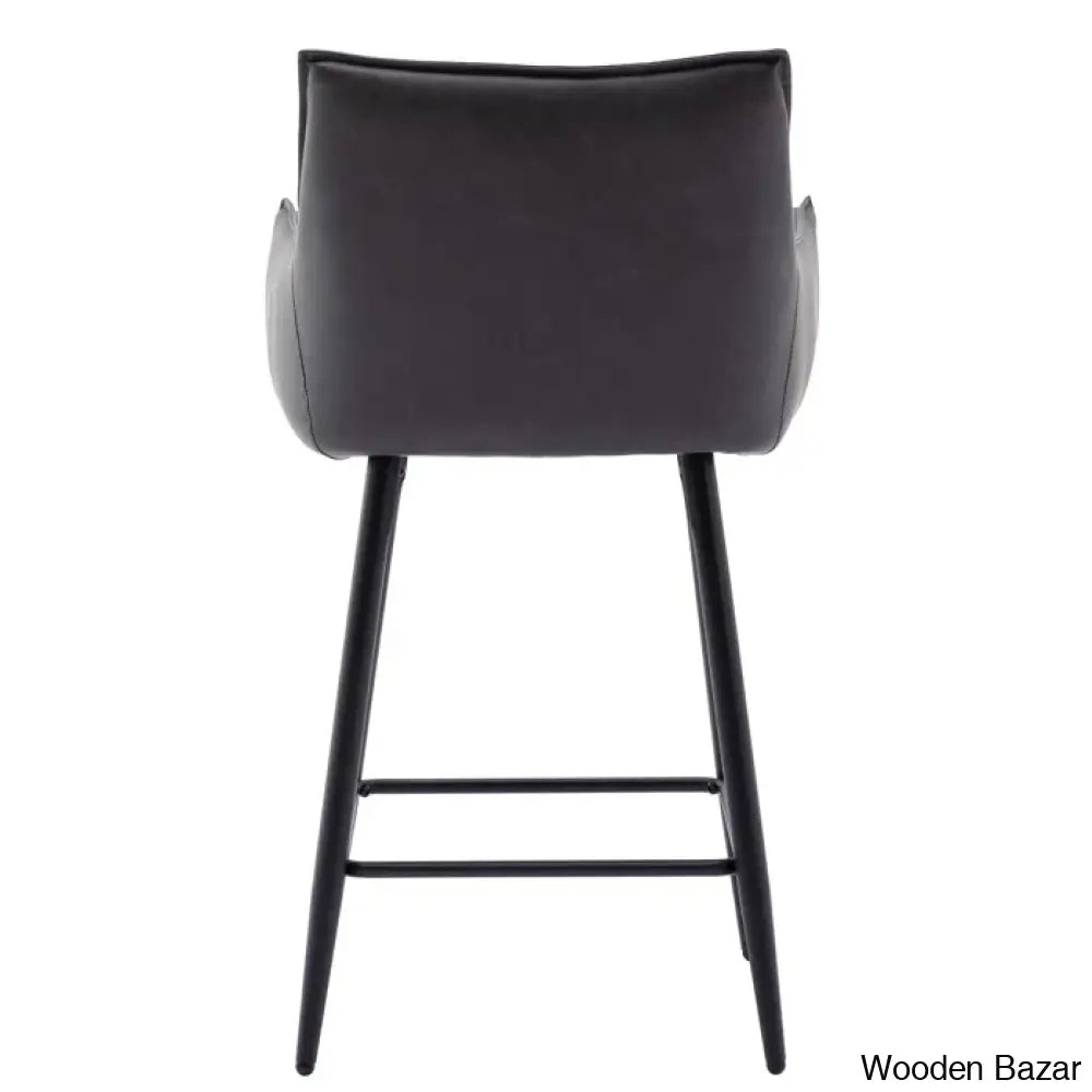 Honoratax Swivel Upholstered Counter And Bar Stool With Metal Frame (Set Of 2)