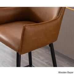 Honoratax Swivel Upholstered Counter And Bar Stool With Metal Frame (Set Of 2)