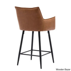 Honoratax Swivel Upholstered Counter And Bar Stool With Metal Frame (Set Of 2)