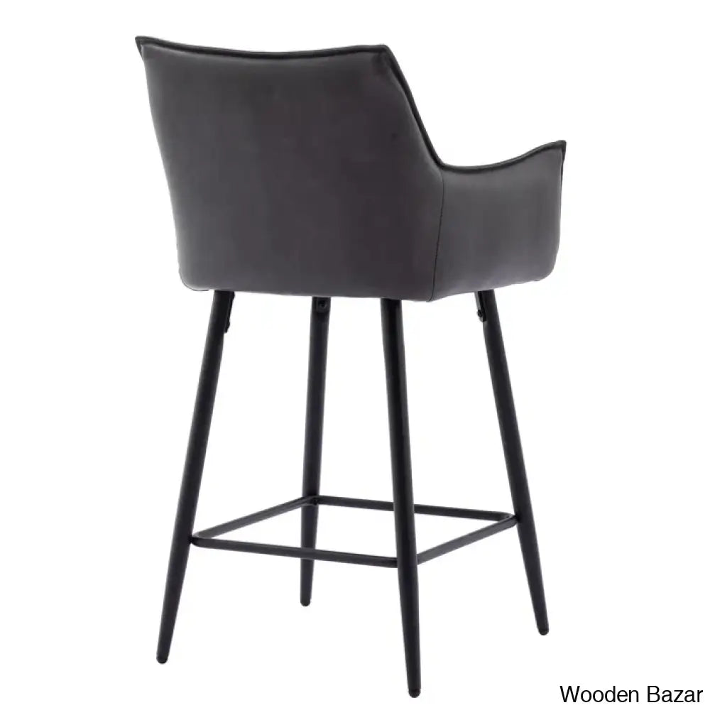 Honoratax Swivel Upholstered Counter And Bar Stool With Metal Frame (Set Of 2)