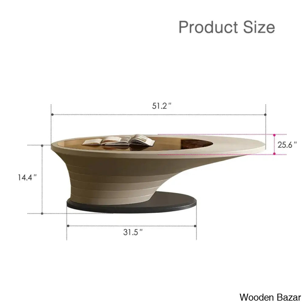 Hopper Light Luxury Modern Minimalist Oval Tea Brown Glass Table Gray Base Coffee And Center Table