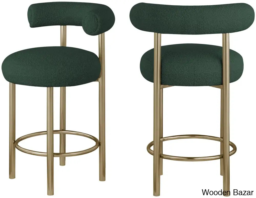 Hurlstono Upholstered Counterstool With Metal Frame (Set Of 2)