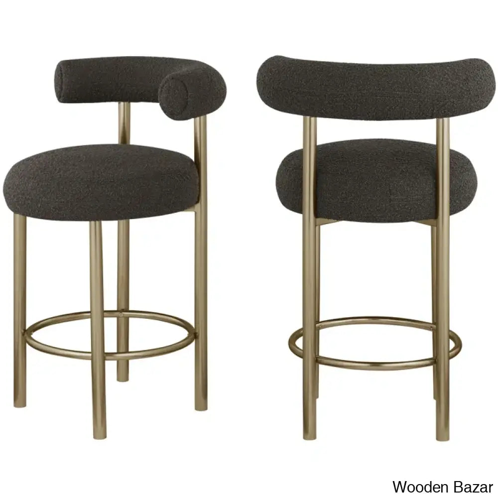 Hurlstono Upholstered Counterstool With Metal Frame (Set Of 2)