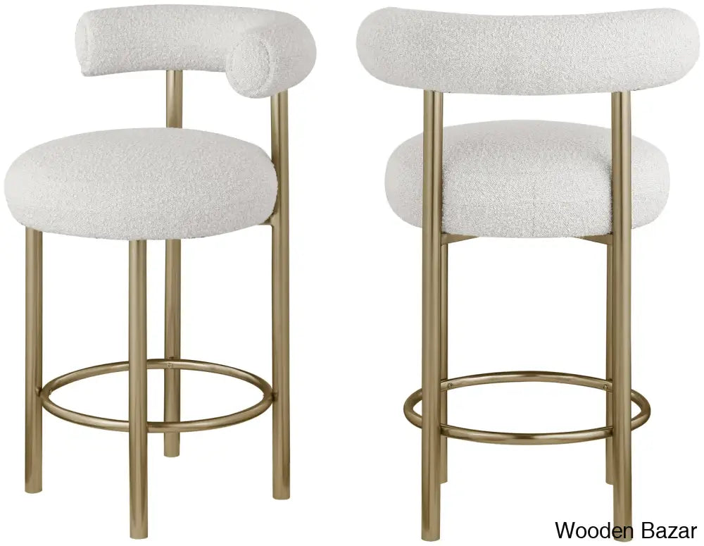 Hurlstono Upholstered Counterstool With Metal Frame (Set Of 2)