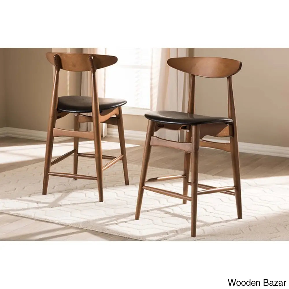 Ihom Swivel Upholstered 24.02’’ Counter Stool With Solid Wood Frame (Set Of 2) And Bar Stool