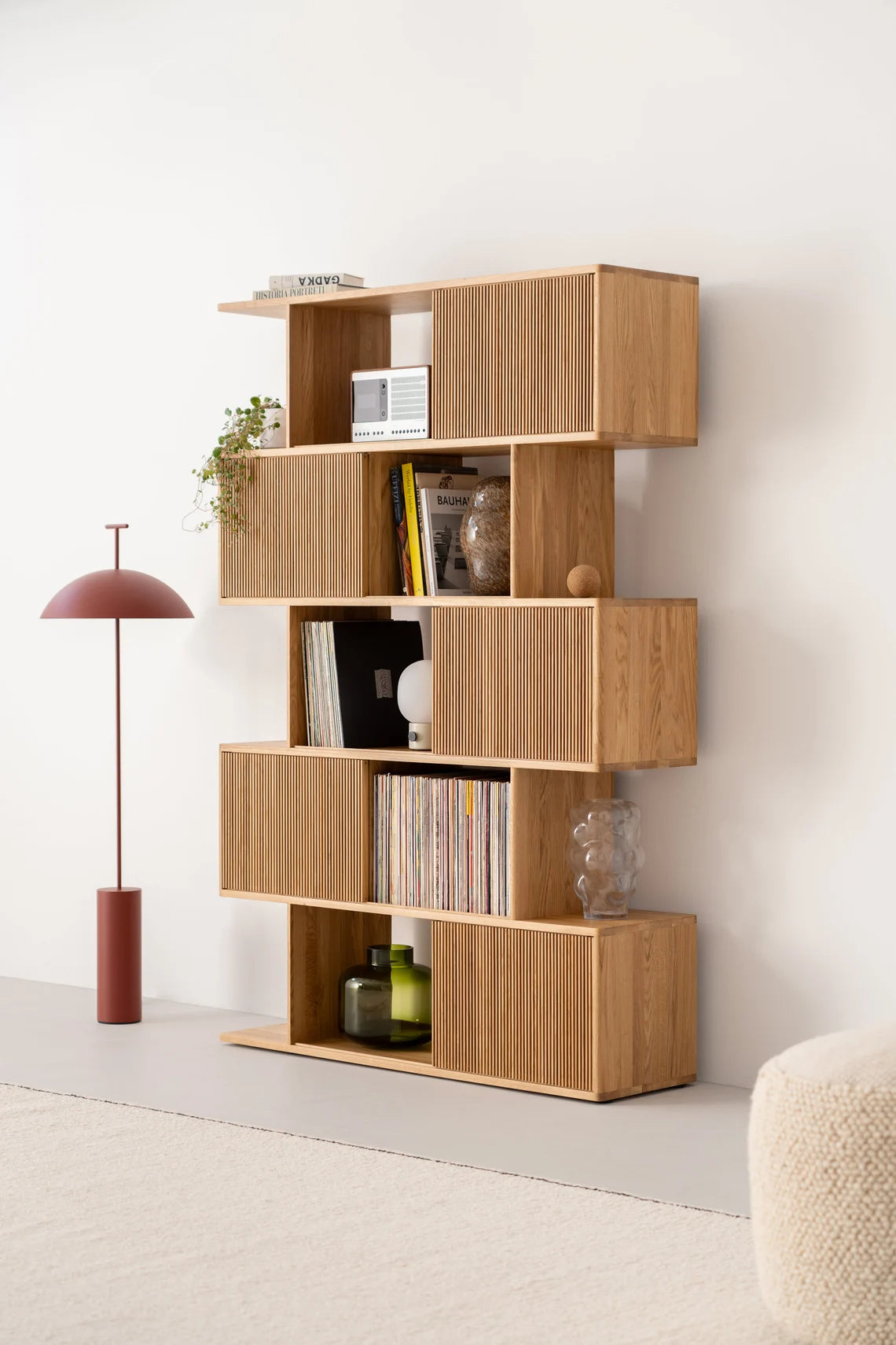 Joss Mid-Centuary Solid Oak Wood Bookshelf - Wooden bazar