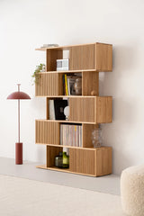 Joss Mid-Centuary Solid Oak Wood Bookshelf - Wooden bazar