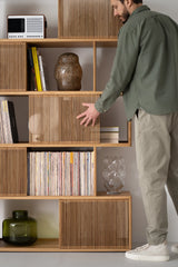 Joss Mid-Centuary Solid Oak Wood Bookshelf - Wooden bazar
