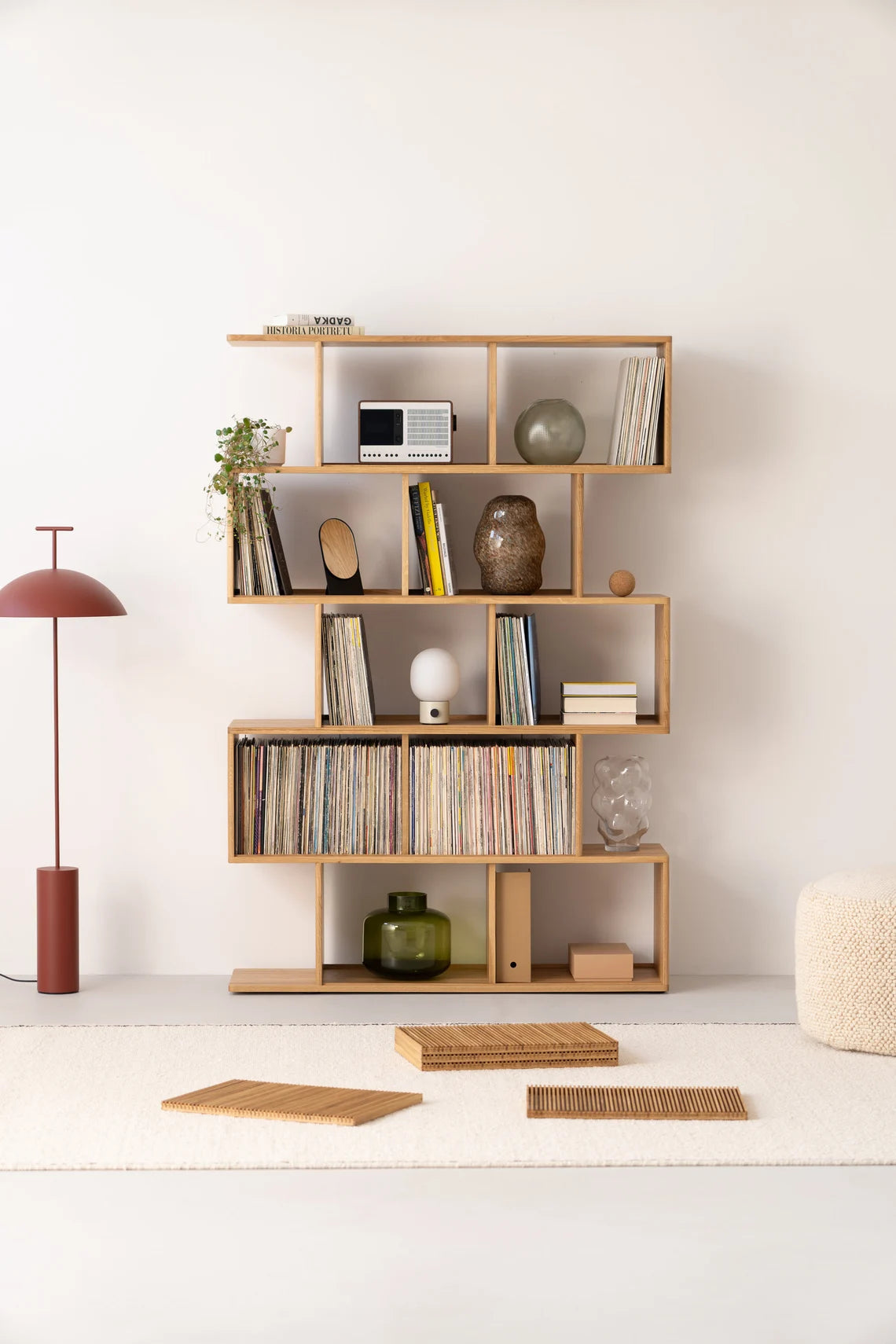 Joss Mid-Centuary Solid Oak Wood Bookshelf - Wooden bazar