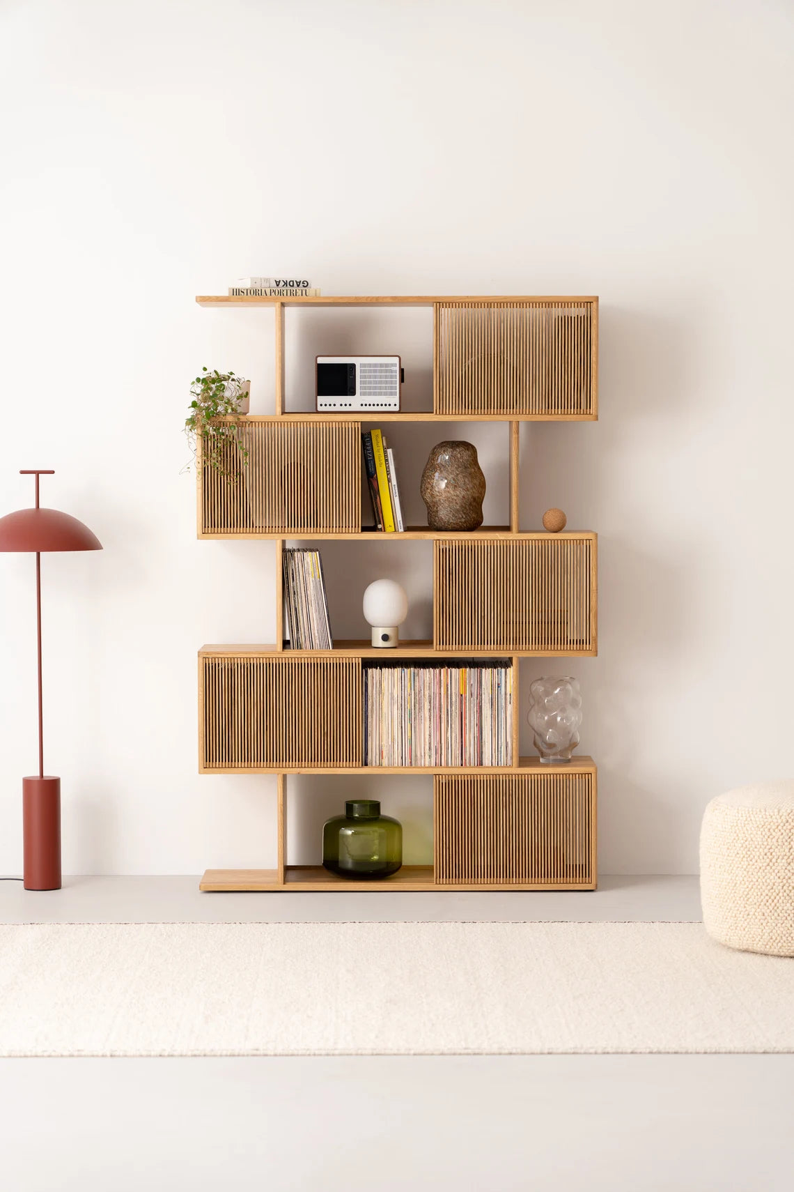Joss Mid-Centuary Solid Oak Wood Bookshelf - Wooden bazar