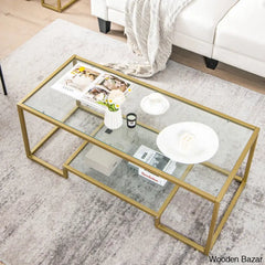 Imelay Glass Top Coffee And Center Table