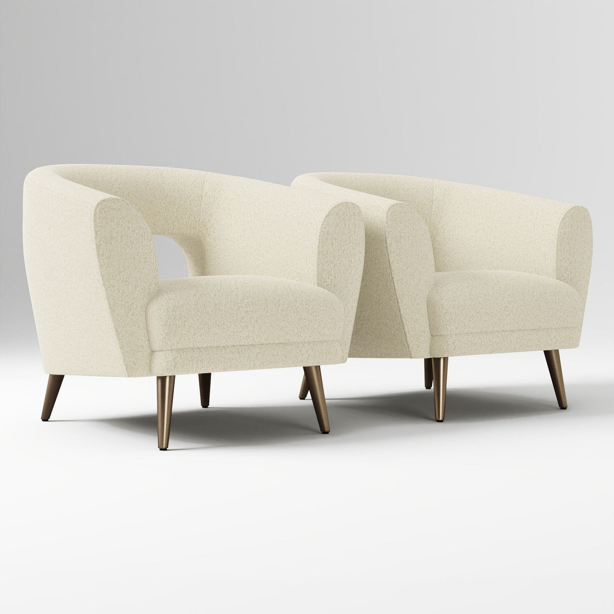 Carryon Modern Barrel Accent Chairs  Set of 2