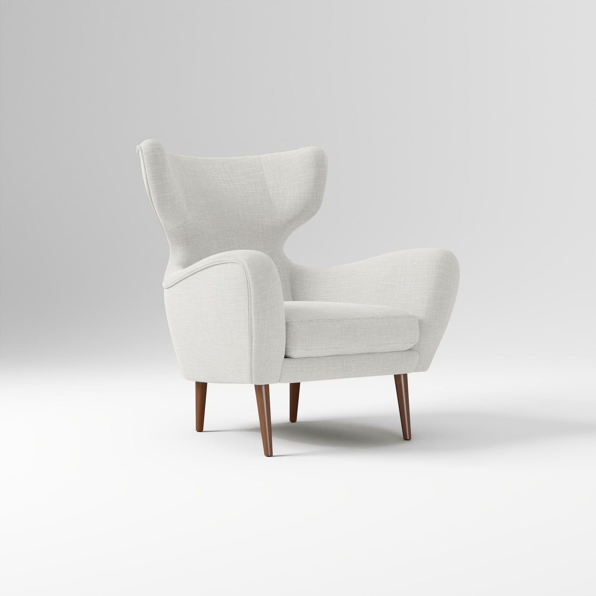 Picasix Wing Chair in Wooden Legs - Wooden  Bazar
