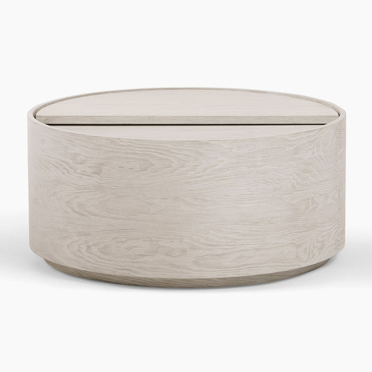 Jigasa Volume Round Storage Drum Coffee Table - Wooden bazar