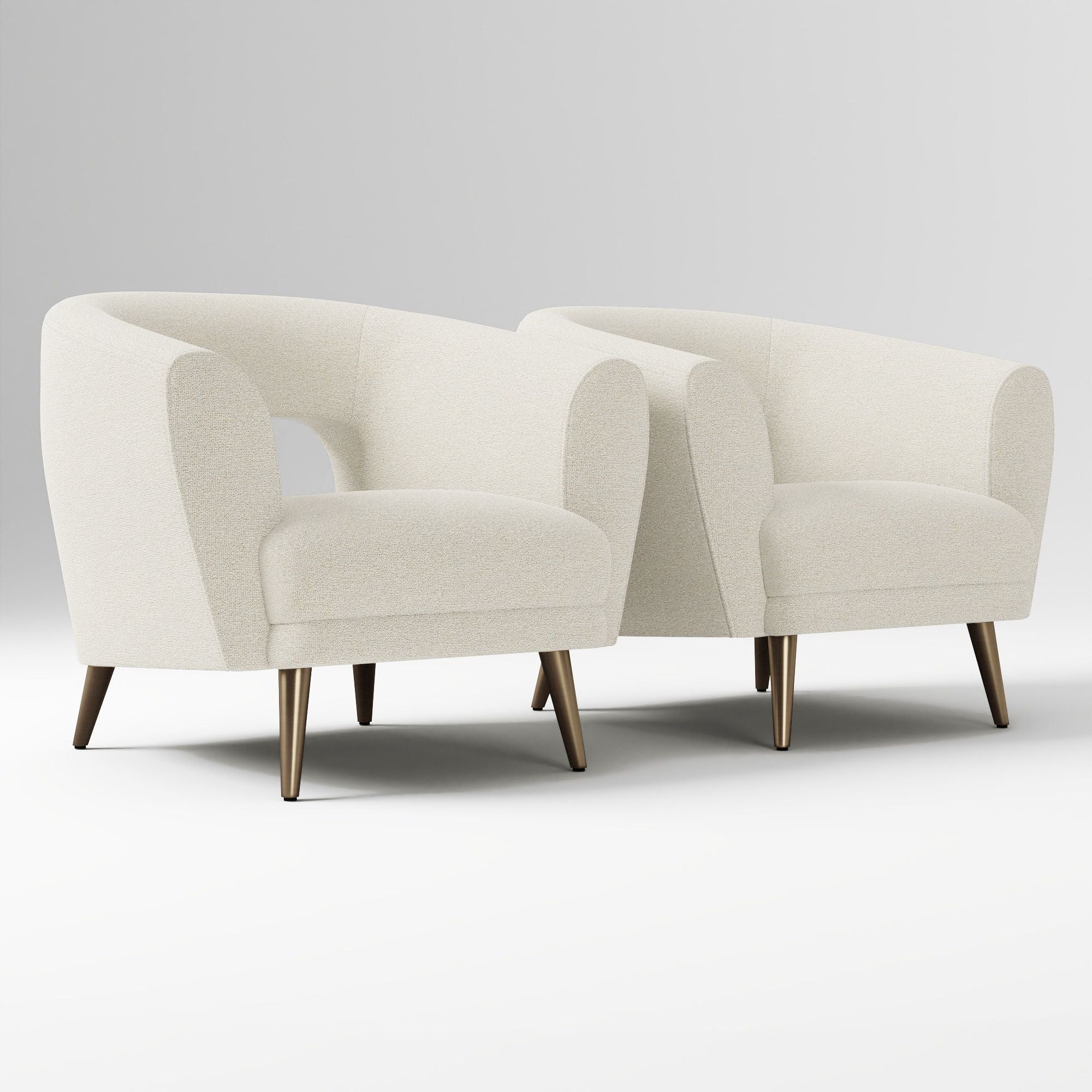 Carryon Modern Barrel Accent Chairs  Set of 2