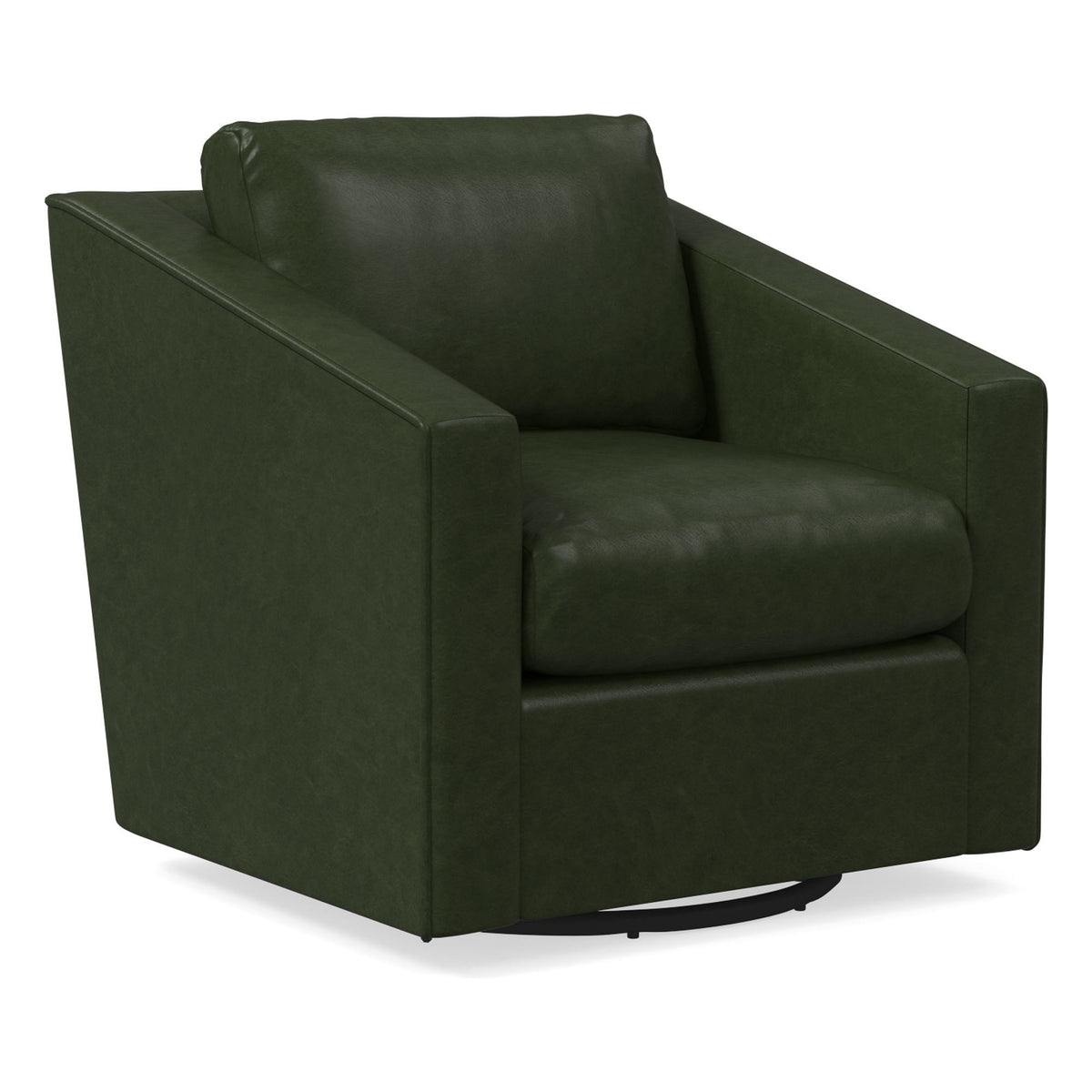 Deco Leather Swivel Chair - Wooden bazar