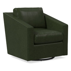 Deco Leather Swivel Chair - Wooden bazar