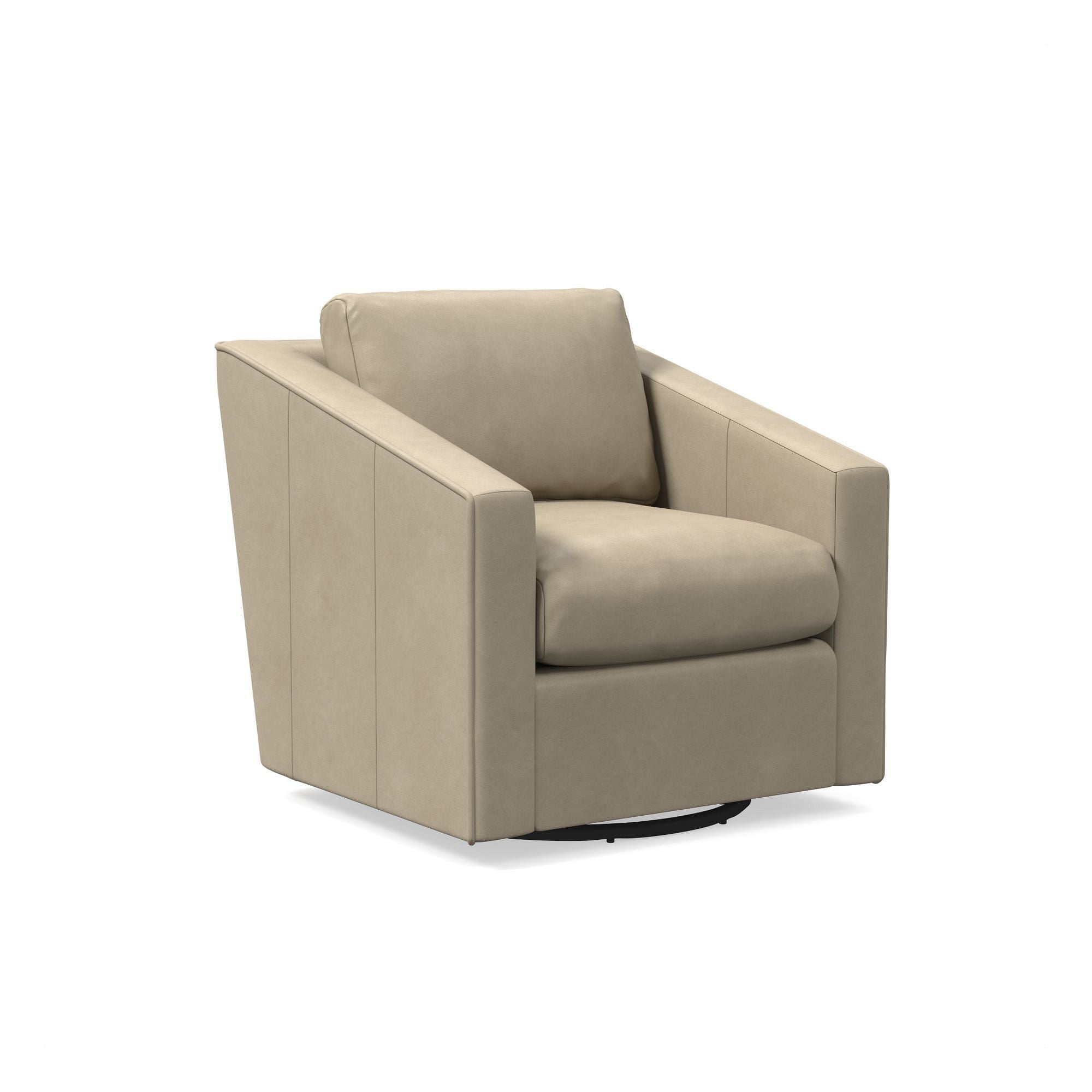 Deco Leather Swivel Chair - Wooden bazar