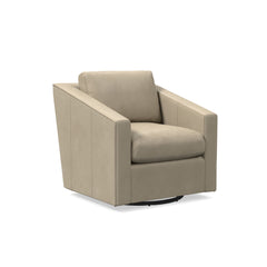Deco Leather Swivel Chair - Wooden bazar