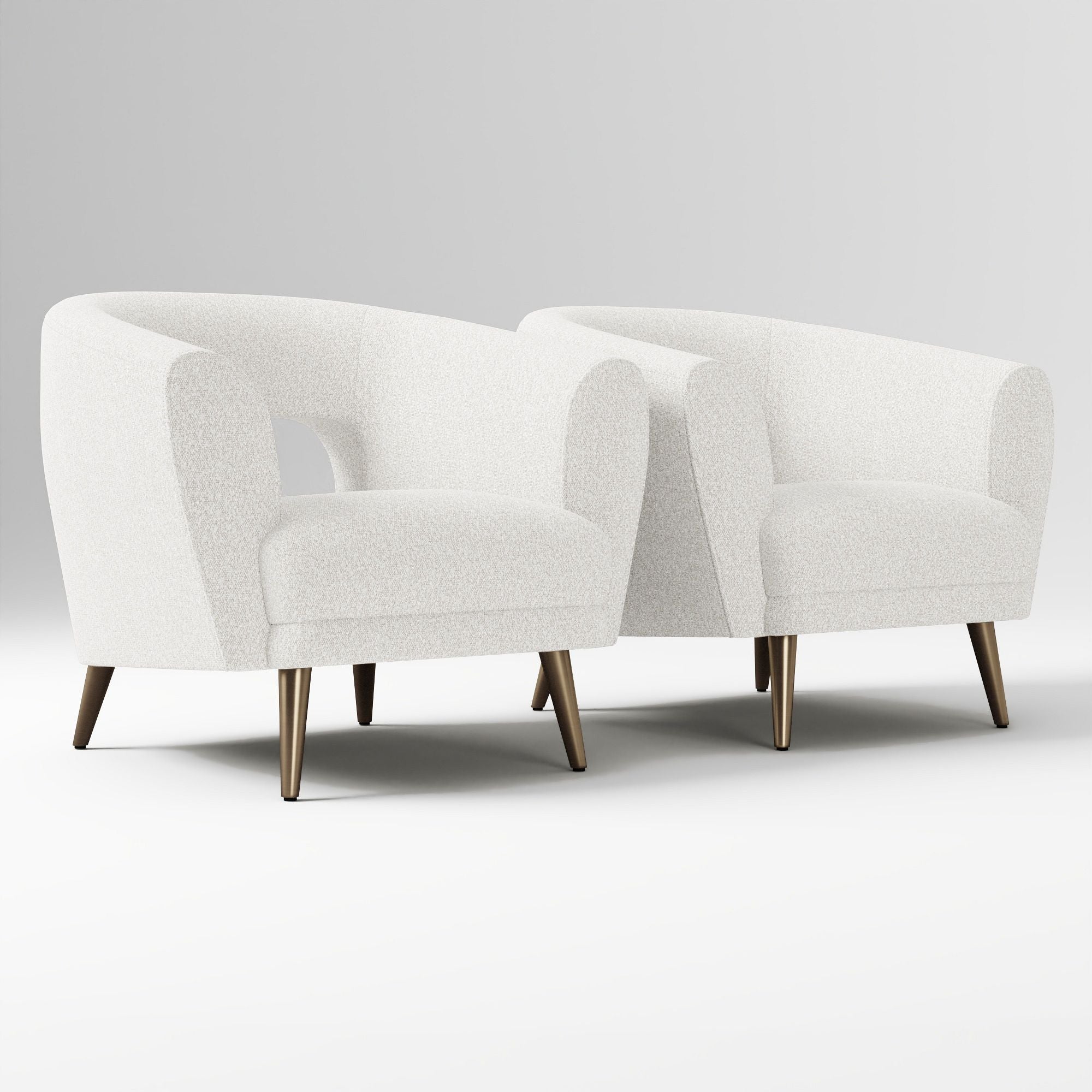Carryon Modern Barrel Accent Chairs  Set of 2