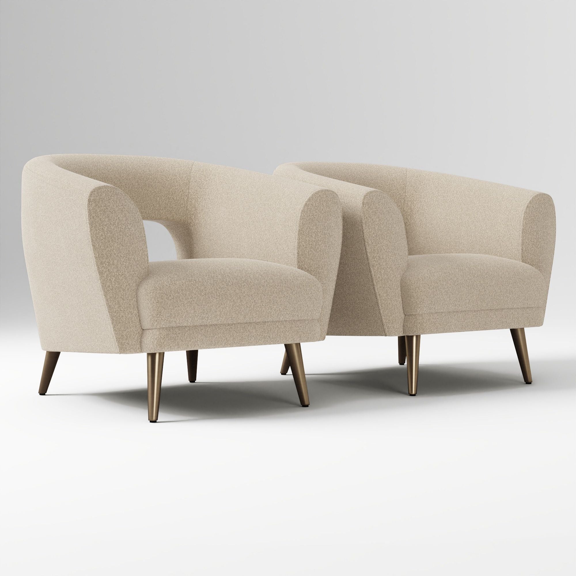 Carryon Modern Barrel Accent Chairs  Set of 2