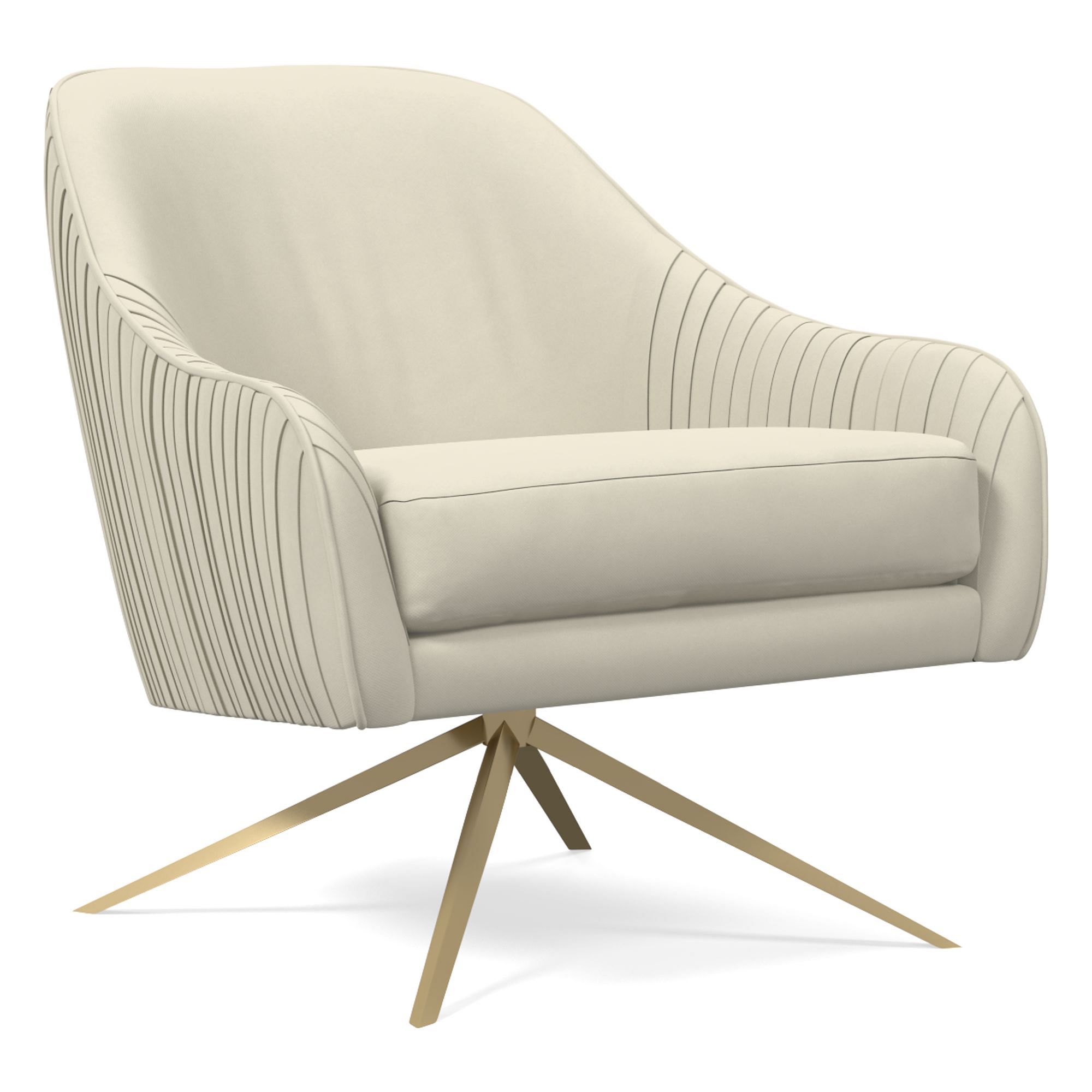 Liviaan Leather Swivel Chair - Wooden Bazar