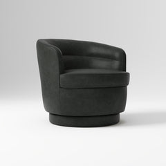 Ayuix Leather Swivel Chair - Wooden Bazar