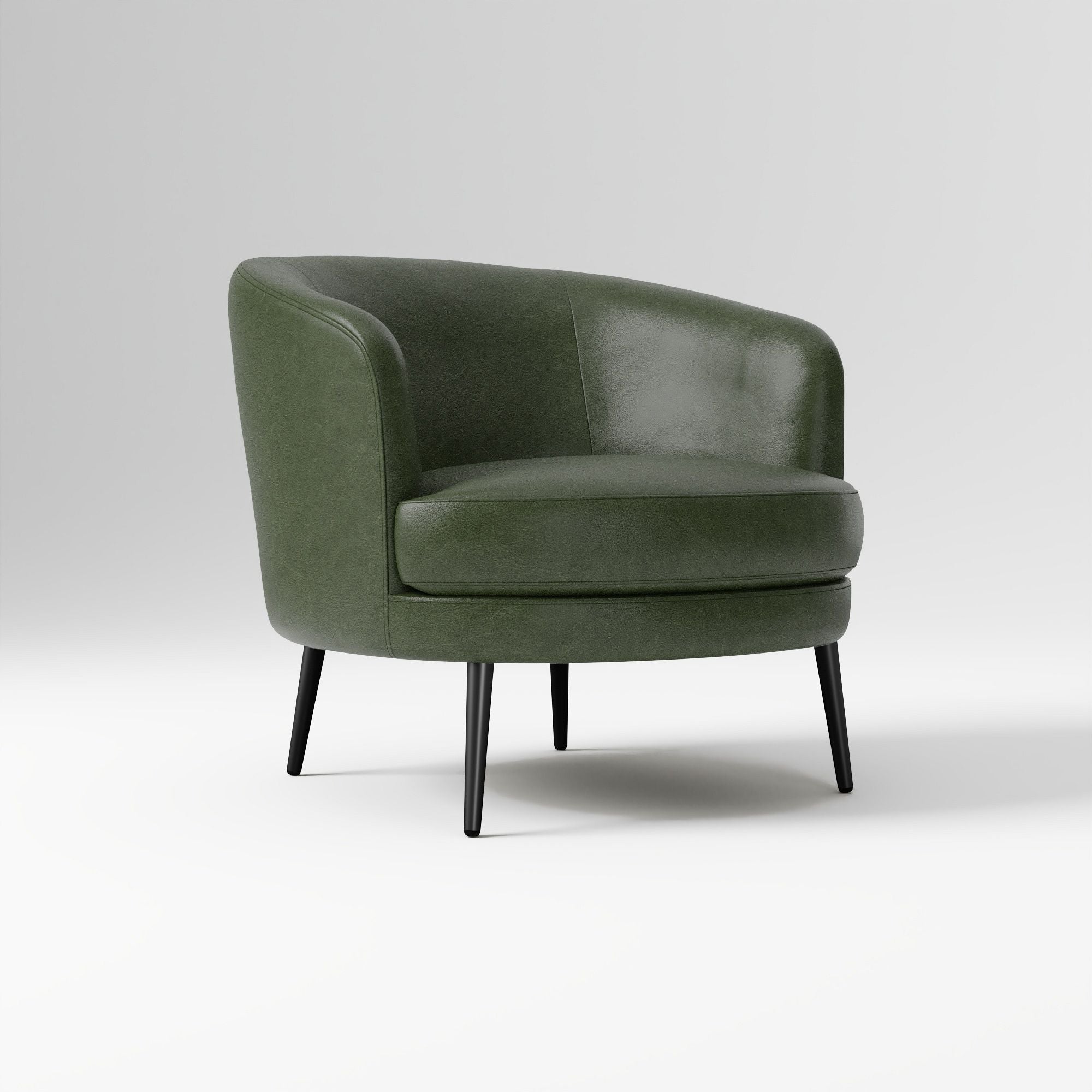 Sixpik Leather Slipper Chair - Wooden bazar