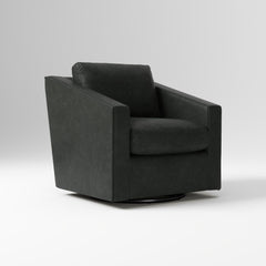 Deco Leather Swivel Chair - Wooden bazar