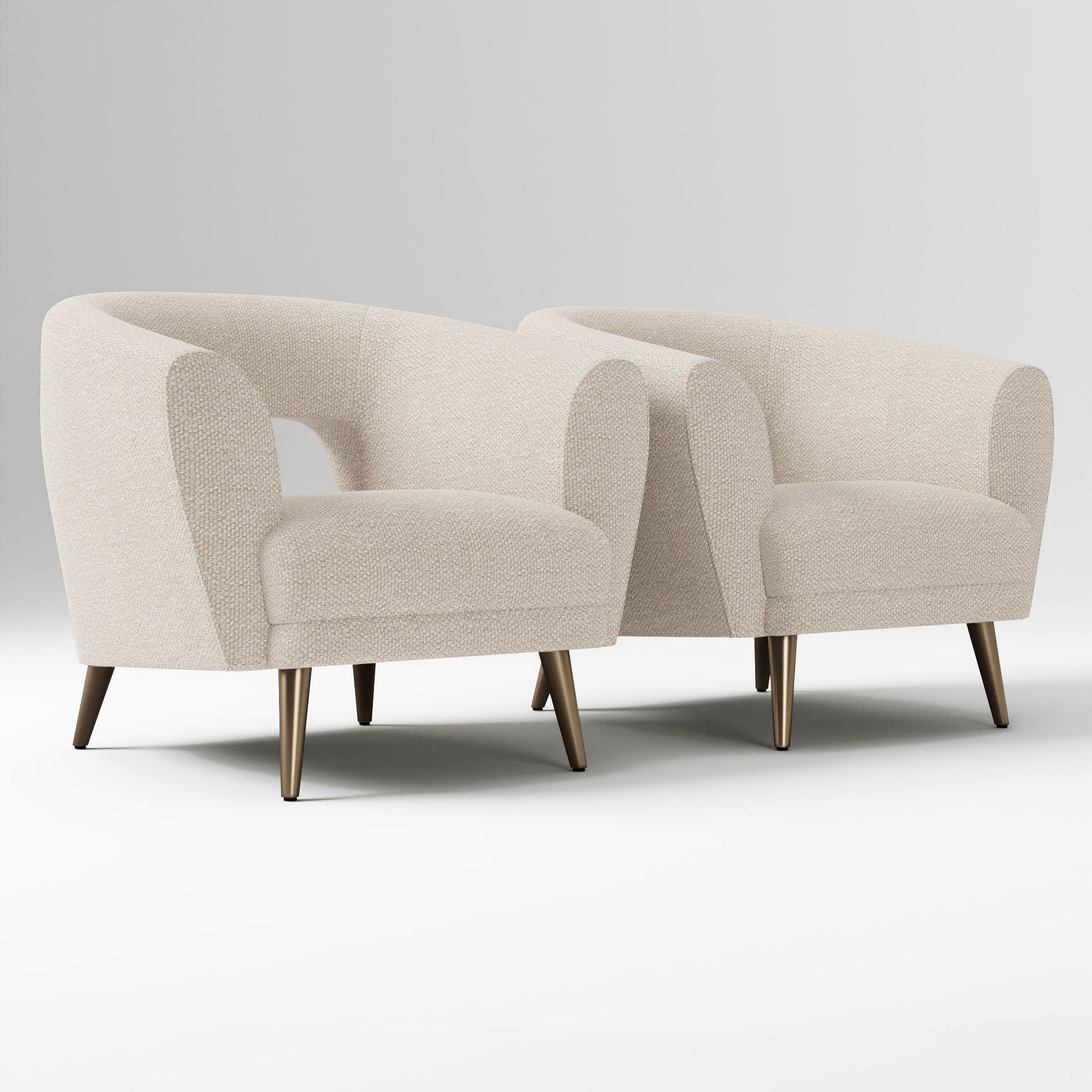 Carryon Modern Barrel Accent Chairs  Set of 2