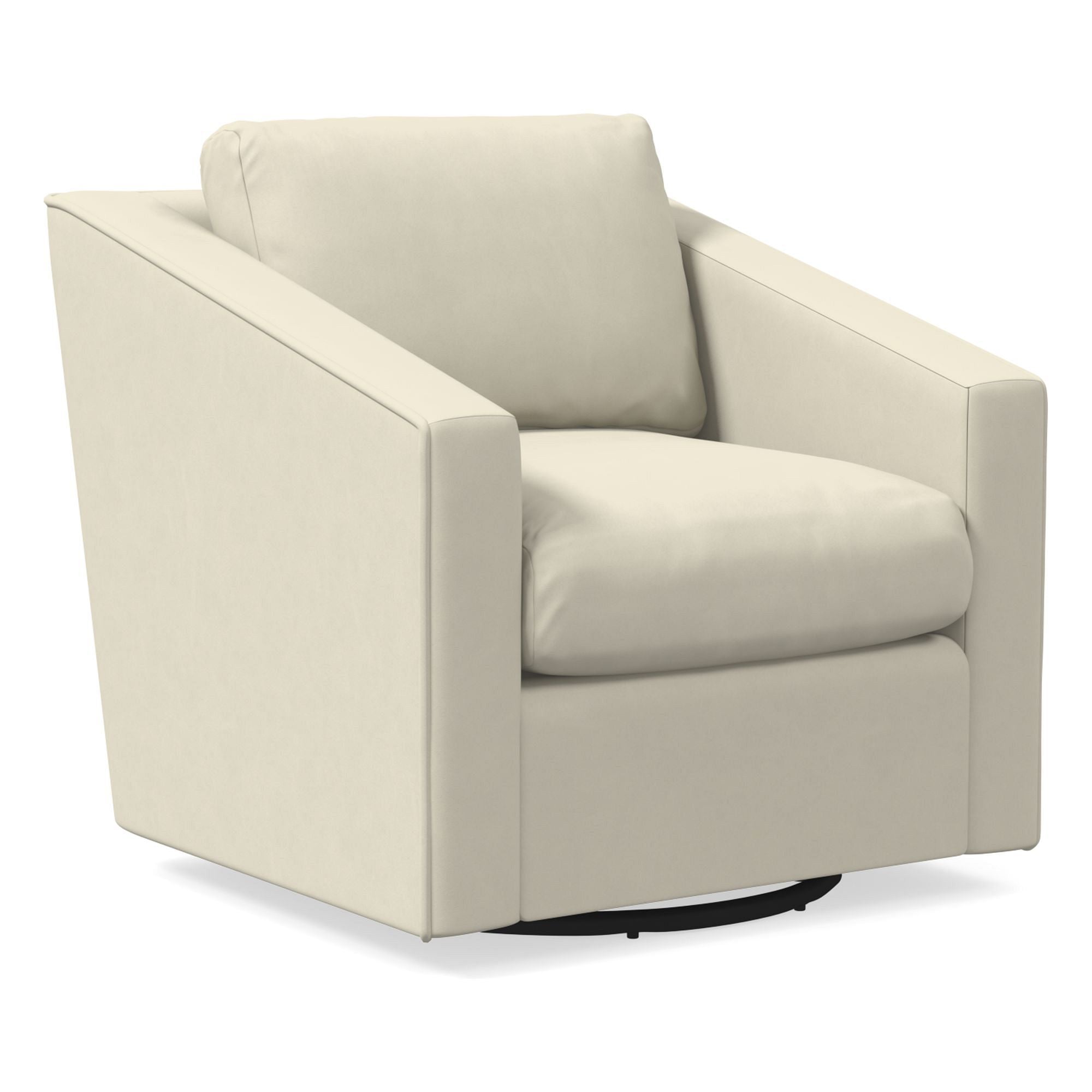 Deco Leather Swivel Chair - Wooden bazar