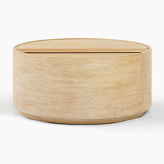 Jigasa Volume Round Storage Drum Coffee Table - Wooden bazar
