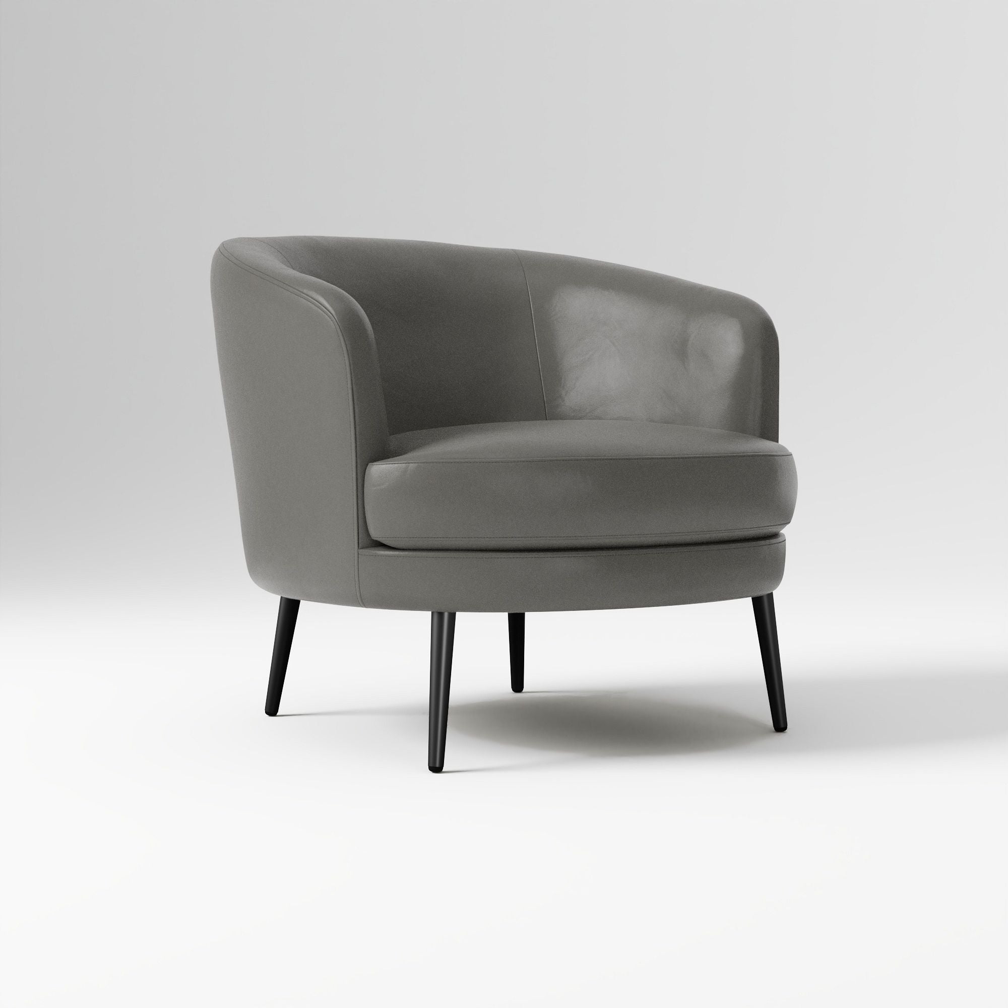 Sixpik Leather Slipper Chair - Wooden bazar