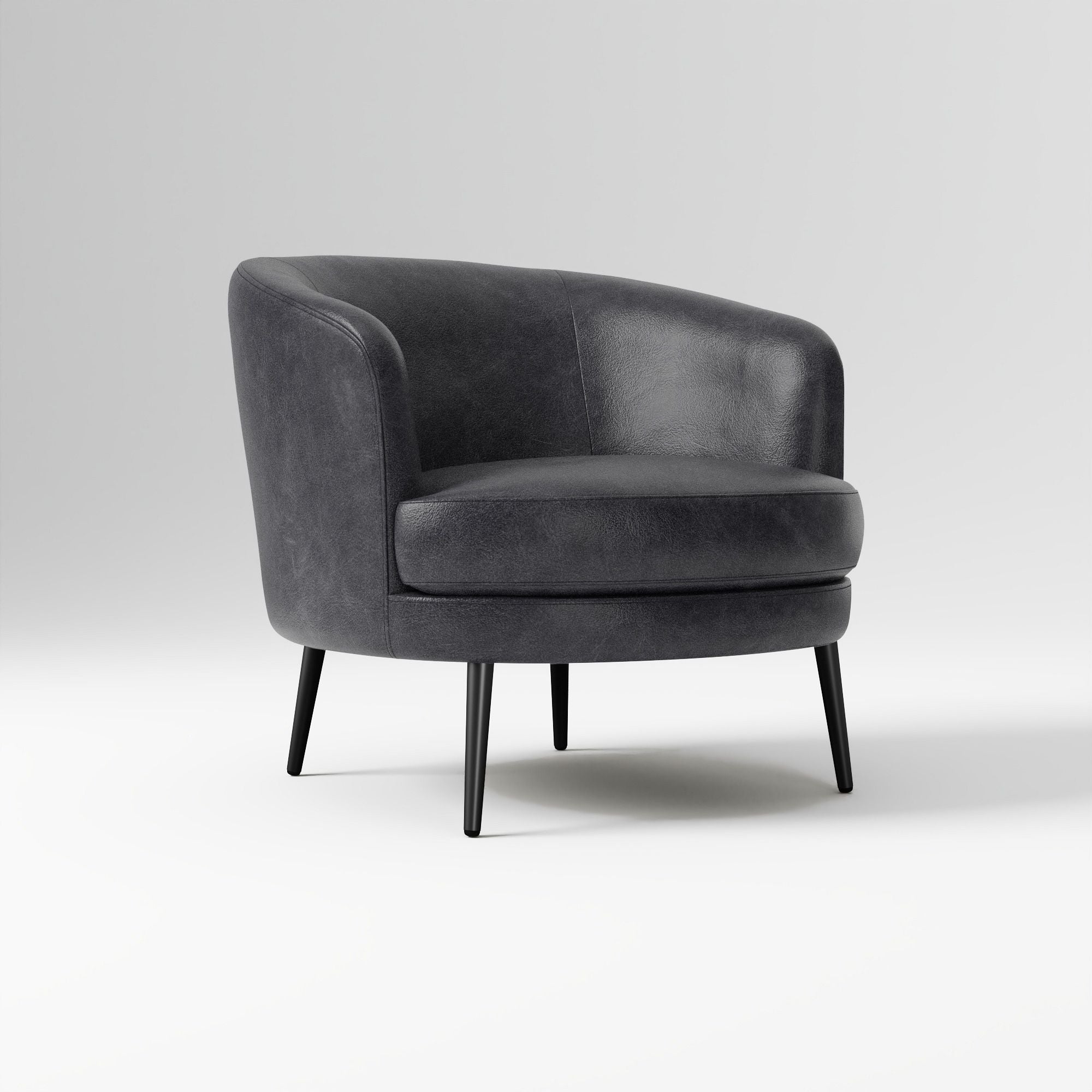Sixpik Leather Slipper Chair - Wooden bazar