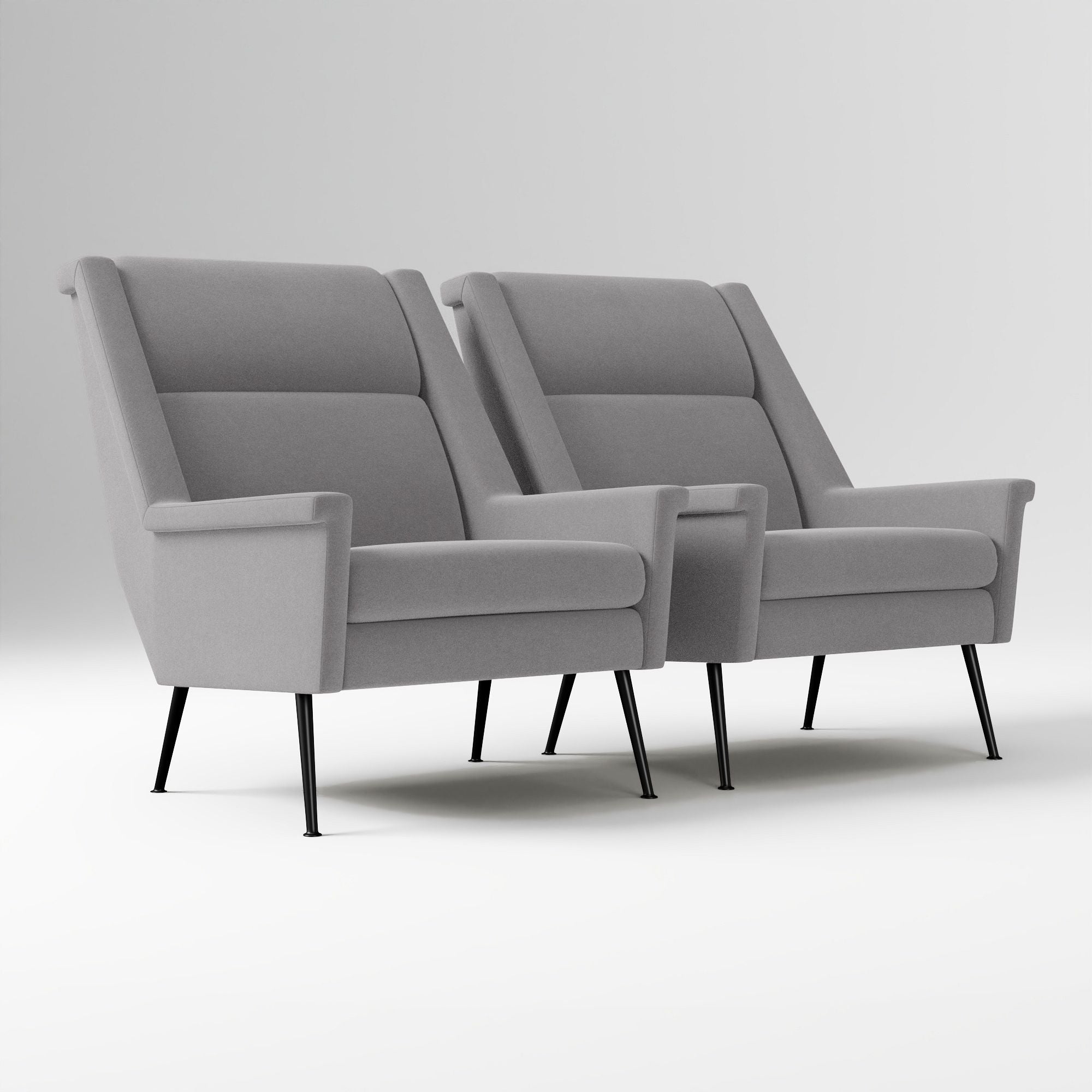 Kolerd High-Back Mid-Century Chair - Metal Legs
