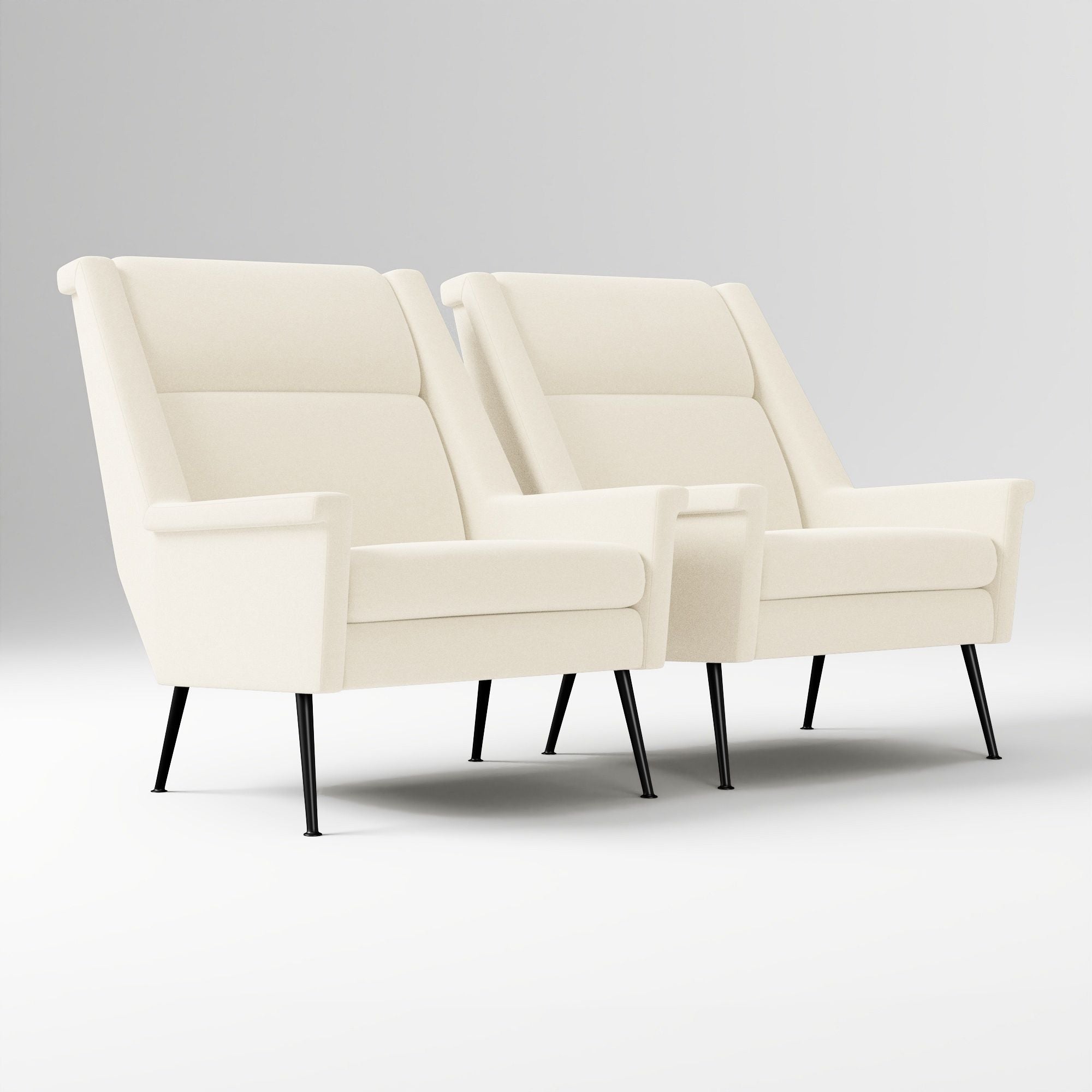 Kolerd High-Back Mid-Century Chair - Metal Legs
