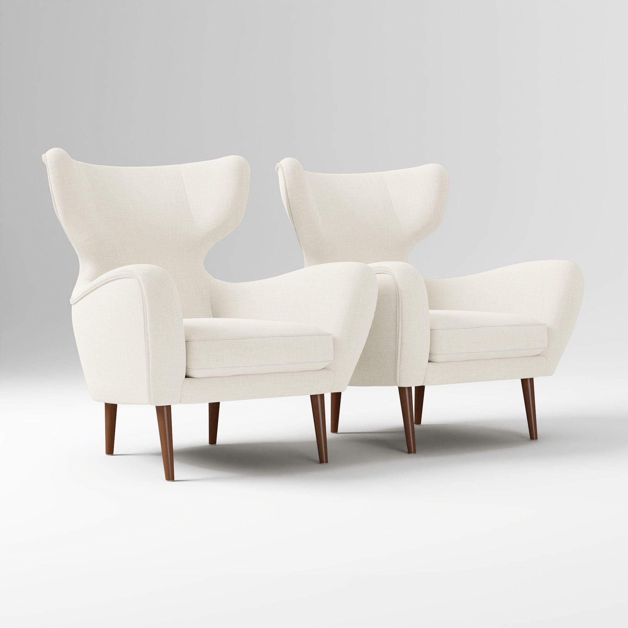 Picasix Wing Chair in Wooden Legs - Wooden  Bazar