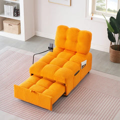 Heliana Convertible sofa-bed in Orange color with cozy seating for living rooms