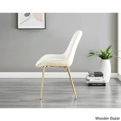 Industrial Chic Round Wood-Effect Dining Table Set With 6 Luxe Velvet Upholstered Chairs
