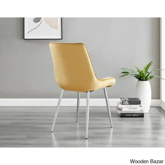 Industrial Chic Round Wood-Effect Dining Table Set With 6 Luxe Velvet Upholstered Chairs