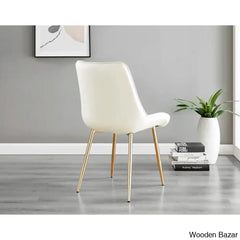Industrial Chic Round Wood-Effect Dining Table Set With 6 Luxe Velvet Upholstered Chairs
