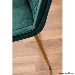 Industrial Chic Round Wood-Effect Dining Table Set With 6 Luxe Velvet Upholstered Chairs