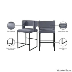 Ingaz Upholstered 26’’ Counter And Bar Stool With Metal Frame (Set Of 2)