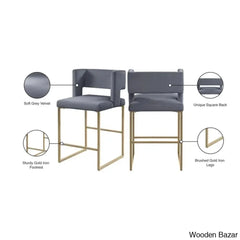 Ingaz Upholstered 26’’ Counter And Bar Stool With Metal Frame (Set Of 2)