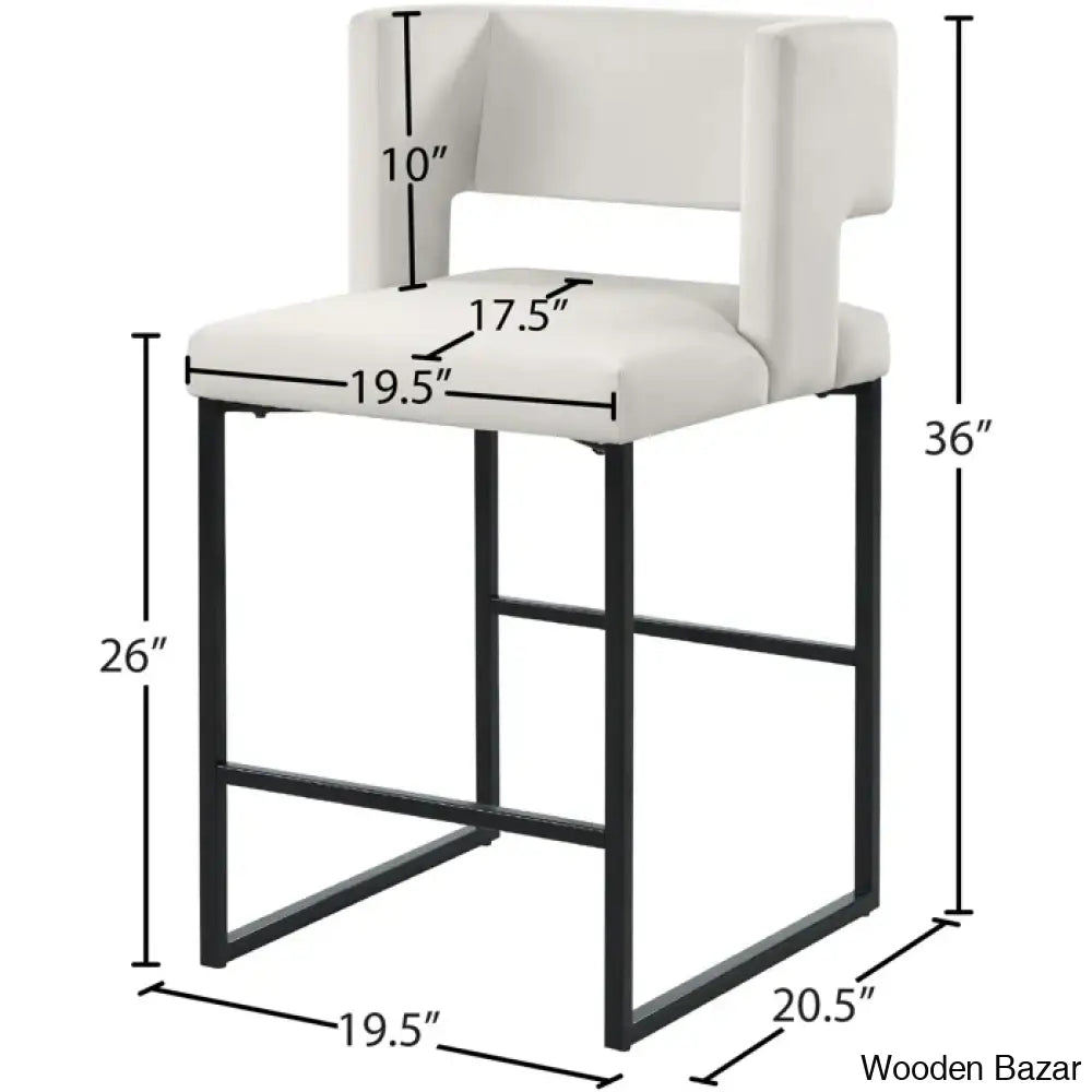 Ingaz Upholstered 26’’ Counter And Bar Stool With Metal Frame (Set Of 2)