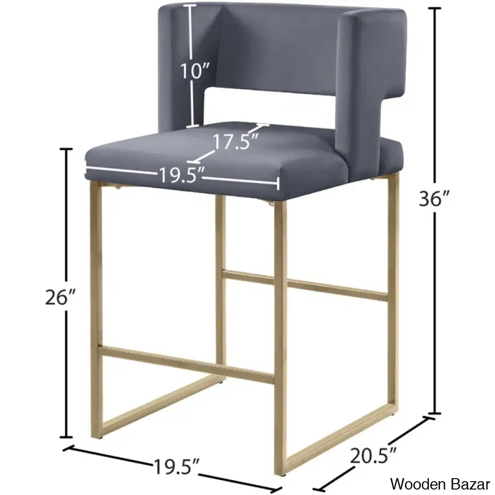 Ingaz Upholstered 26’’ Counter And Bar Stool With Metal Frame (Set Of 2)