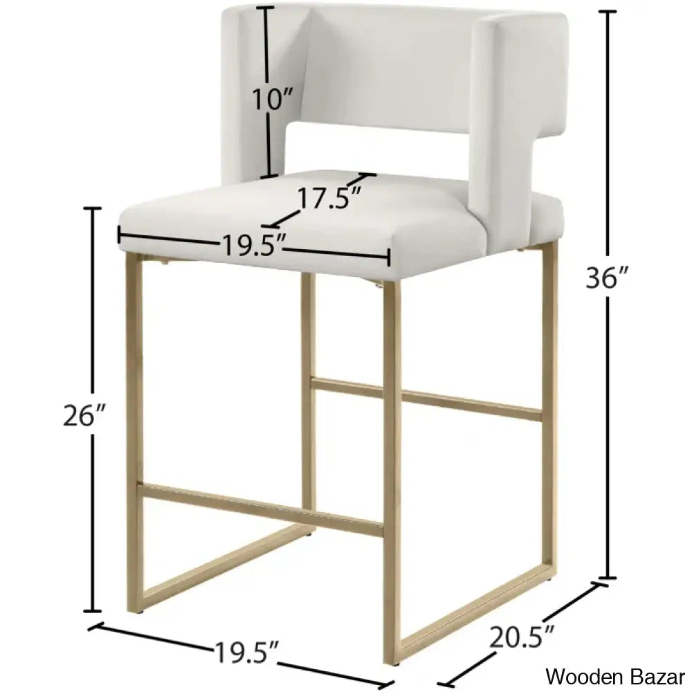 Ingaz Upholstered 26’’ Counter And Bar Stool With Metal Frame (Set Of 2)