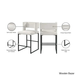 Ingaz Upholstered 26’’ Counter And Bar Stool With Metal Frame (Set Of 2)