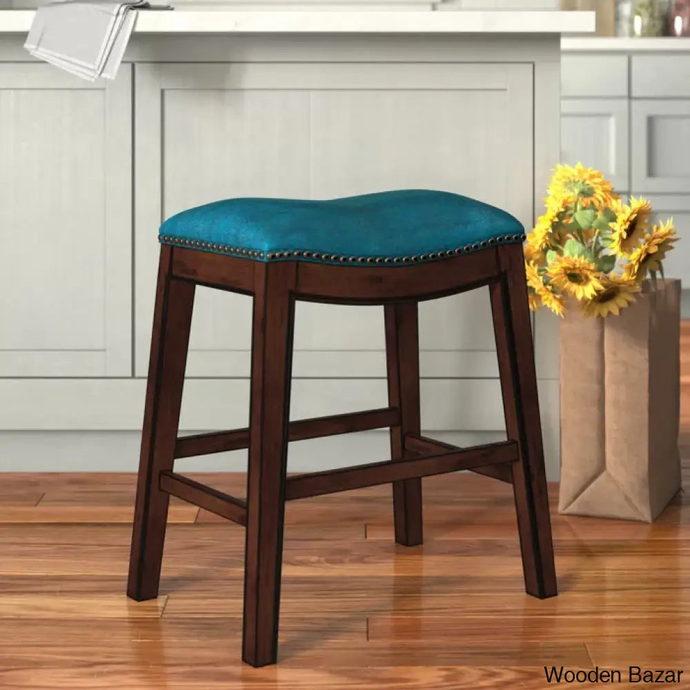 Ingriedo Swivel Upholstered Counter And Bar Stool With Solid Wood Frame Blue / Bar (30’’ Seat